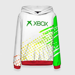 Толстовка-худи женская Xbox краски текстура геймер, цвет: 3D-красный