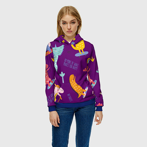 Женская толстовка No rules / 3D-Синий – фото 3