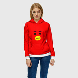 Толстовка-худи женская BT21 Tata, цвет: 3D-белый — фото 2