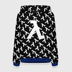 Толстовка-худи женская Half liife logo pattern, цвет: 3D-синий