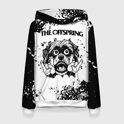 Толстовка-худи женская The Offspring - рок пес, цвет: 3D-белый