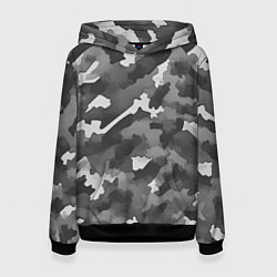 Толстовка-худи женская Городской камуфляж внутренних войск, цвет: 3D-черный