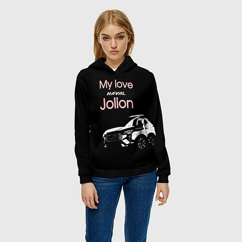 Женская толстовка My love Haval Jolion чёрно-розовый / 3D-Черный – фото 3