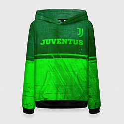 Толстовка-худи женская Juventus - green gradient посередине, цвет: 3D-черный