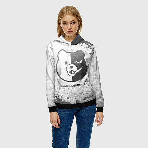Женская толстовка Danganronpa - white gradient / 3D-Черный – фото 3