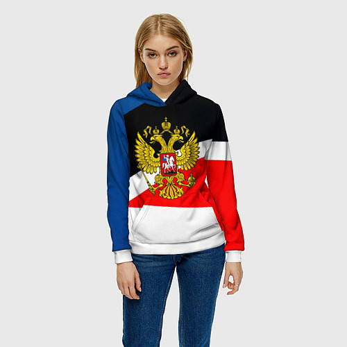 Женская толстовка Спортивная геометрия герб / 3D-Белый – фото 3