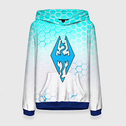 Толстовка-худи женская The elder scrolls hexagon, цвет: 3D-синий