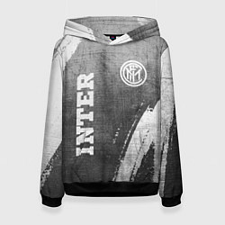Толстовка-худи женская Inter - grey gradient вертикально, цвет: 3D-черный