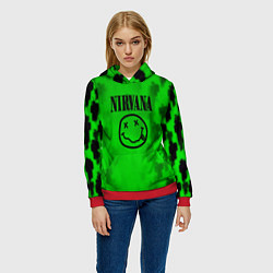 Толстовка-худи женская Nirvana x Billie, цвет: 3D-красный — фото 2