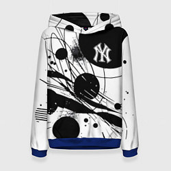 Толстовка-худи женская New York Yankees baseball team - abstraction, цвет: 3D-синий