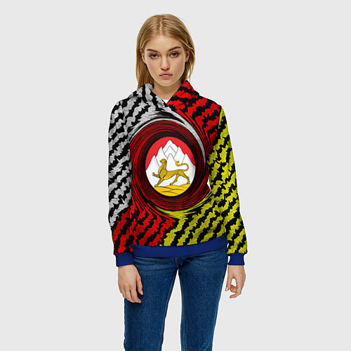 Женская толстовка Осетия полоски / 3D-Синий – фото 3