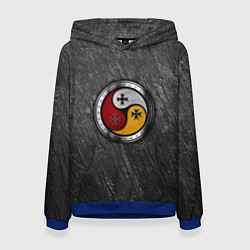 Толстовка-худи женская Три слезы бога на камне, цвет: 3D-синий