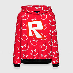 Толстовка-худи женская Roblox smile pattern, цвет: 3D-черный