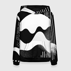 Толстовка-худи женская Солнечный дождь - абстракция, цвет: 3D-черный