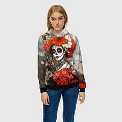 Толстовка-худи женская Катрина в красном, цвет: 3D-черный — фото 2