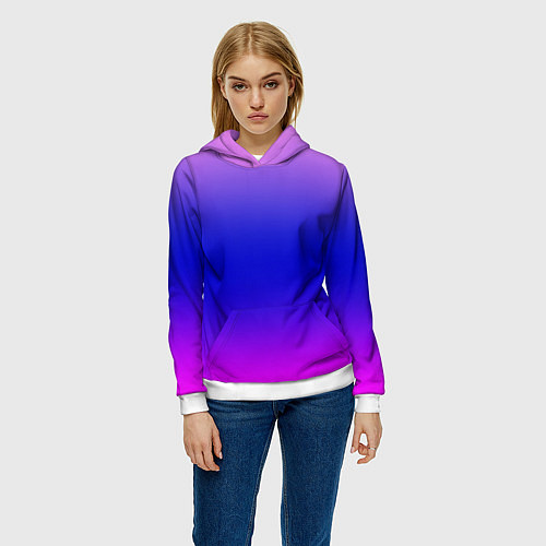 Женская толстовка Неоновая градиент абстракция / 3D-Белый – фото 3