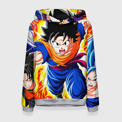 Толстовка-худи женская Dragon Ball Z Аниме, цвет: 3D-меланж