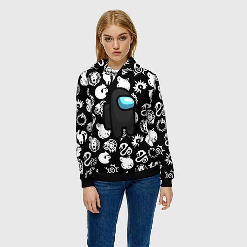 Женская толстовка Among us anime / 3D-Черный – фото 3