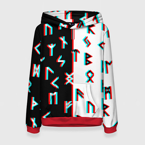 Женская толстовка Doom glitch pattern / 3D-Красный – фото 1