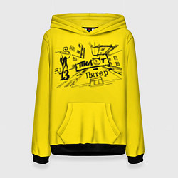 Толстовка-худи женская Пилот Питер, цвет: 3D-черный