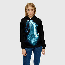 Толстовка-худи женская Звездный космический конь, цвет: 3D-черный — фото 2