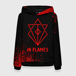 Толстовка-худи женская In Flames - red gradient, цвет: 3D-черный