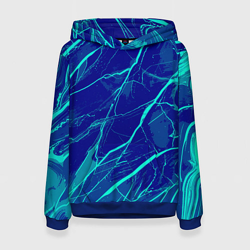 Женская толстовка Яркий сине-голубой абстрактная текстура / 3D-Синий – фото 1