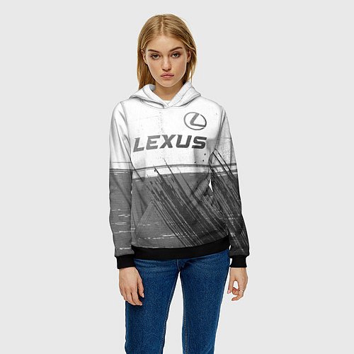 Женская толстовка Lexus - white gradient посередине / 3D-Черный – фото 3