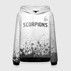 Толстовка-худи женская Scorpions - white gradient посередине, цвет: 3D-черный