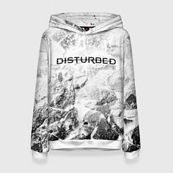 Толстовка-худи женская Disturbed white graphite, цвет: 3D-белый