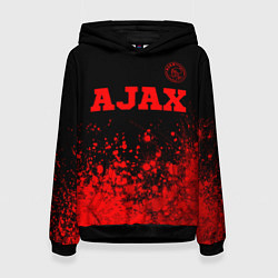 Толстовка-худи женская Ajax - red gradient посередине, цвет: 3D-черный