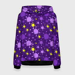 Толстовка-худи женская Мелкие кляксы, цвет: 3D-черный