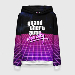 Толстовка-худи женская GTA retro wave, цвет: 3D-белый