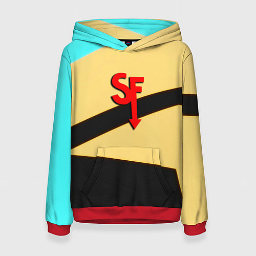 Женская толстовка Салли фейс геометрия / 3D-Красный – фото 1