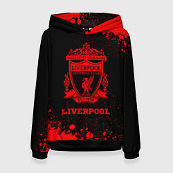 Толстовка-худи женская Liverpool - red gradient, цвет: 3D-черный