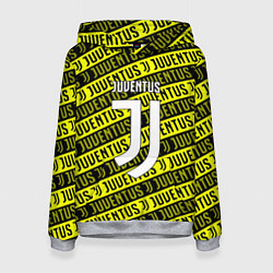 Толстовка-худи женская Juventus pattern fc, цвет: 3D-меланж