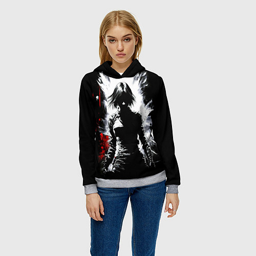 Женская толстовка Воин девушка / 3D-Меланж – фото 3