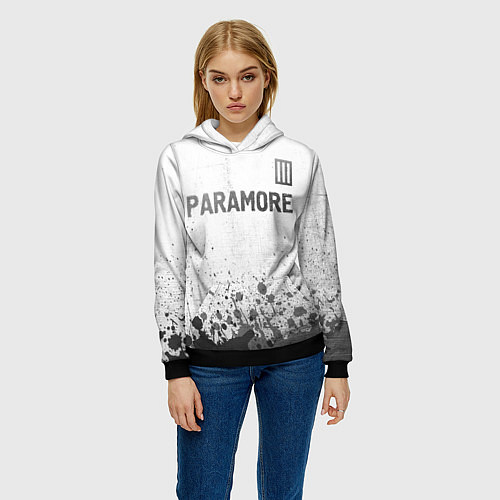 Женская толстовка Paramore - white gradient посередине / 3D-Черный – фото 3