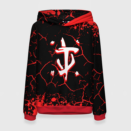 Женская толстовка Doom лого трещины / 3D-Красный – фото 1