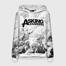 Толстовка-худи женская Asking Alexandria white graphite, цвет: 3D-белый