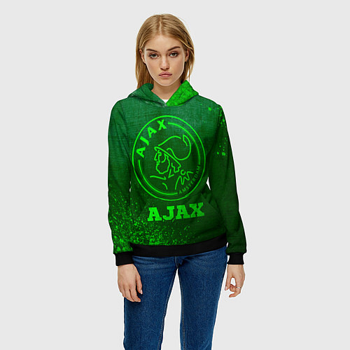 Женская толстовка Ajax - green gradient / 3D-Черный – фото 3