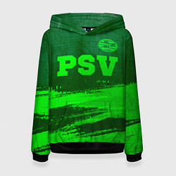 Толстовка-худи женская PSV - green gradient посередине, цвет: 3D-черный