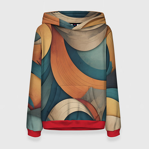 Женская толстовка Абстракция теплые контрасты / 3D-Красный – фото 1