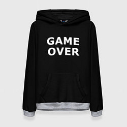 Толстовка-худи женская Game over white logo, цвет: 3D-меланж