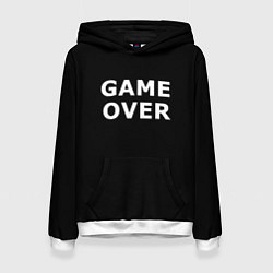 Толстовка-худи женская Game over white logo, цвет: 3D-белый