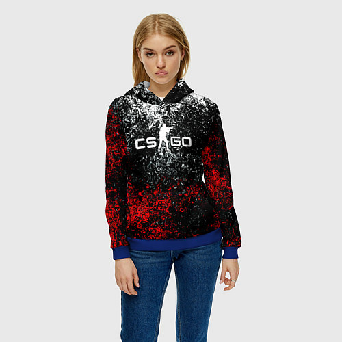 Женская толстовка CSGO брызги красок / 3D-Синий – фото 3