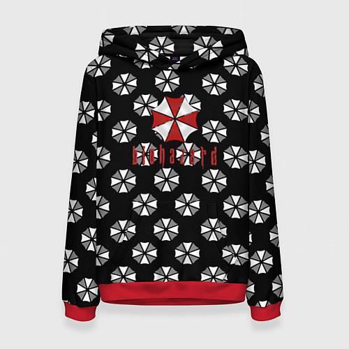 Женская толстовка Resident evil pattern umbrella / 3D-Красный – фото 1