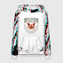 Толстовка-худи женская State of decay краски, цвет: 3D-белый