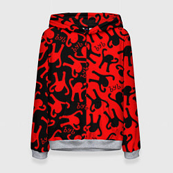 Толстовка-худи женская ЪУЪ съука mem pattern, цвет: 3D-меланж