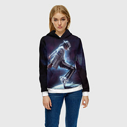 Толстовка-худи женская Michael Jackson on the moon, цвет: 3D-белый — фото 2